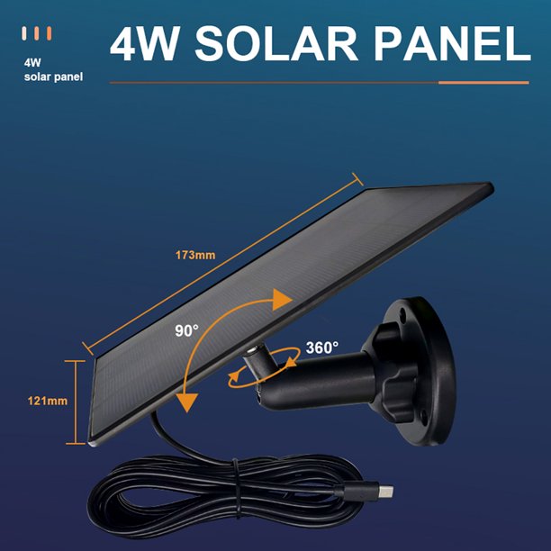 Cámara de seguridad inalámbrica con panel solar 1080P Cámara de vigilancia  impermeable para exterior Tomshoo Cámara de seguridad solar