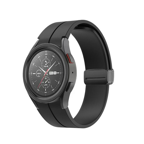 Para Samsung Galaxy Watch5 Pro 45mm 20mm Correa de reloj de silicona de dos  colores (negro