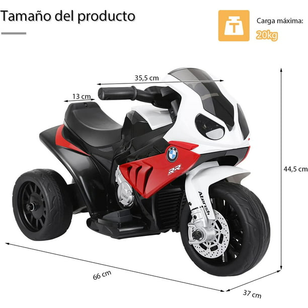 Costway Moto Montable para Niños Moto Eléctrica Juguete de Batería 6 V con  3 Ruedas Música Incorporada Focos Función Adelante y Atrás Rojo Costway  Modern