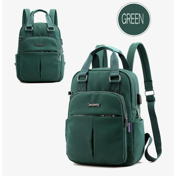 Mochila para portátil, bandolera con puerto de carga USB, bolso de viaje,  mochila de día Verde jinwen Mochilas para portátiles de negocios