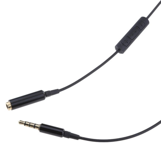 2 Piezas Cable de sonido Alargador para Auriculares, Adaptador de 3.5mm  Cables con Micrófono Hugo Cable de audio AUX con control remoto