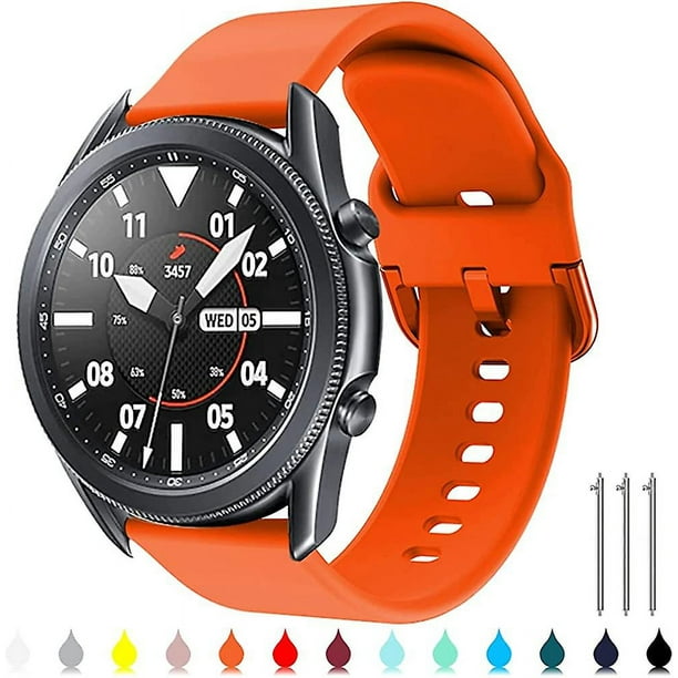 Correa de reloj de 22 mm compatible con Samsung Galaxy Watch 3 45 mm/Gear  S3 Frontier/classic, correa de reloj de silicona de 22 mm de liberación  rápida para mujeres y hombres