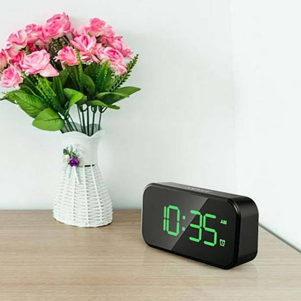 MINKUROW Reloj Despertador Digital, Reloj Despertador Digital Led Espejo  Reloj De Escritorio Usb Recargable Reloj Despertador