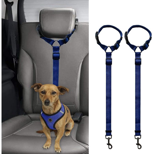  Cinturón de seguridad para perros y gatos, cinturón de  seguridad para automóvil, paquete de 2, cinturones de arnés ajustables,  correa para mascotas, cinturones de seguridad de nailon resistente, :  Productos para