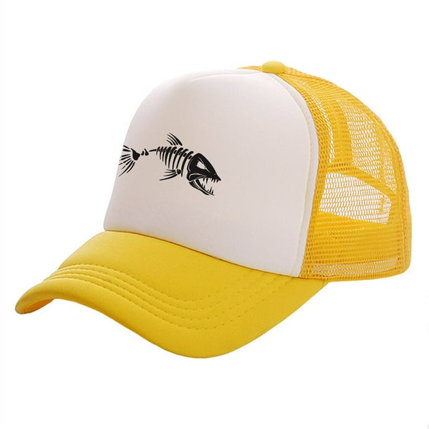 Gorras de béisbol unisex gorras de red de malla MZ-496 gorra de béisbol de  esqueleto de pescado hola suerte unisex