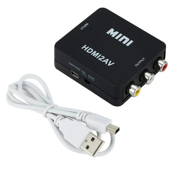 Adaptador Conversor de HDTV a AV Soporte Full HD Negro para PC TV