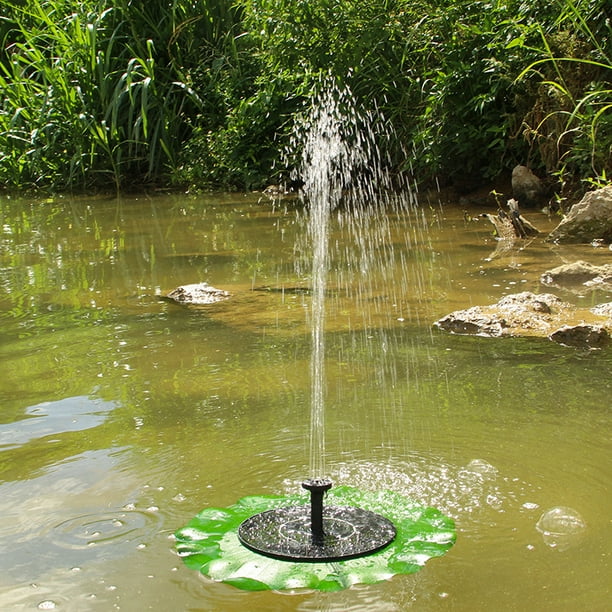 Fuente solar Bomba de agua solar de hoja de loto con boquillas de  pulverización Bomba solar de 1,4 W para jardín, fuente, estanque pequeño