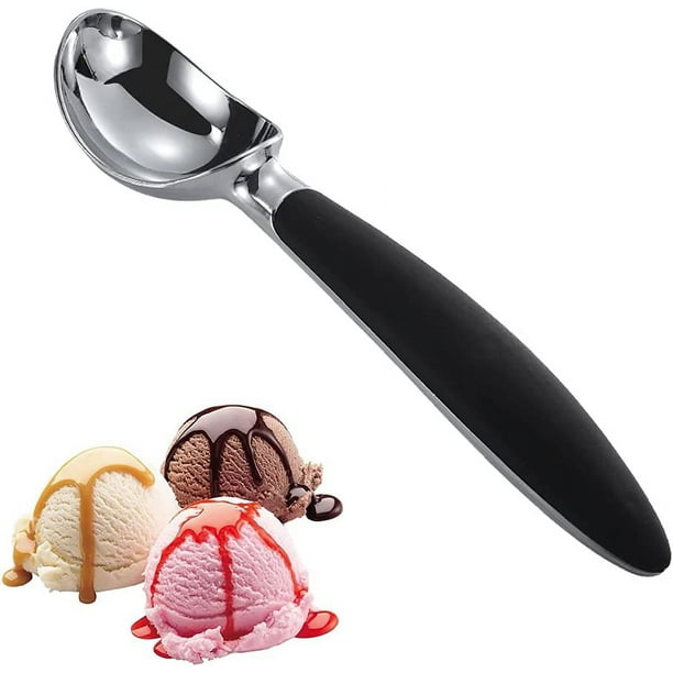 OTVAFAVA Paquete de 2 cucharas para helado, cuchara grande para galletas  con mango ergonómico de agarre suave, cuchara multifuncional resistente  para