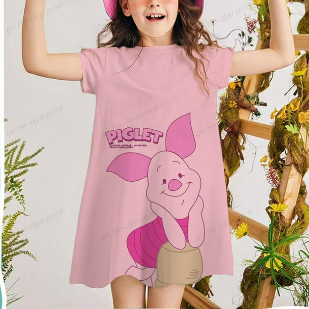 Vestido de manga corta con estampado de oso Winnie para niña de 2 a 12 años, vestido de princesa de verano para niños, vestido de baile de fiesta niños 20224T Gao