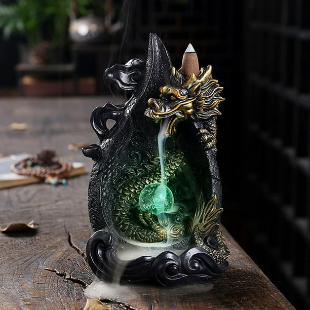 Incienso Cascada Incienso Quemador Ceramic Dragon Decorativo