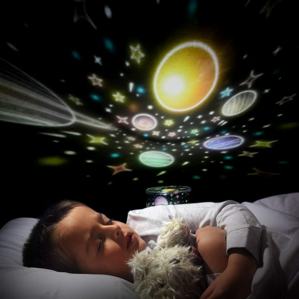 Proyector de cielo estrellado, luz de noche de música LED giratoria con 6  películas de proyección, luces de sueño con control remoto para bebés,  niños, habitación infantil, regalo Ofspeizc MZQ-0611-2