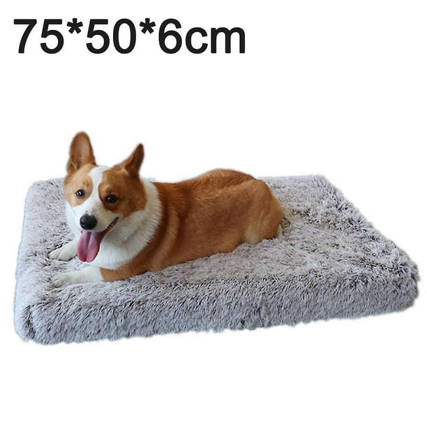 Tapete para cama de perro (24 x 18 pulgadas), almohadilla de felpa suave,  lavable a máquina, tapete para dormir para perro con parte inferior