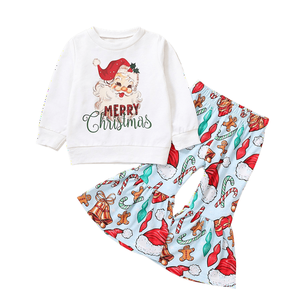 Conjunto de ropa de Navidad para niñas de 1 a 6 años, Cosplay de piel de  Papá Noel con lentejuelas, camisetas de manga corta con hombros  descubiertos y pantalones, disfraz para niños