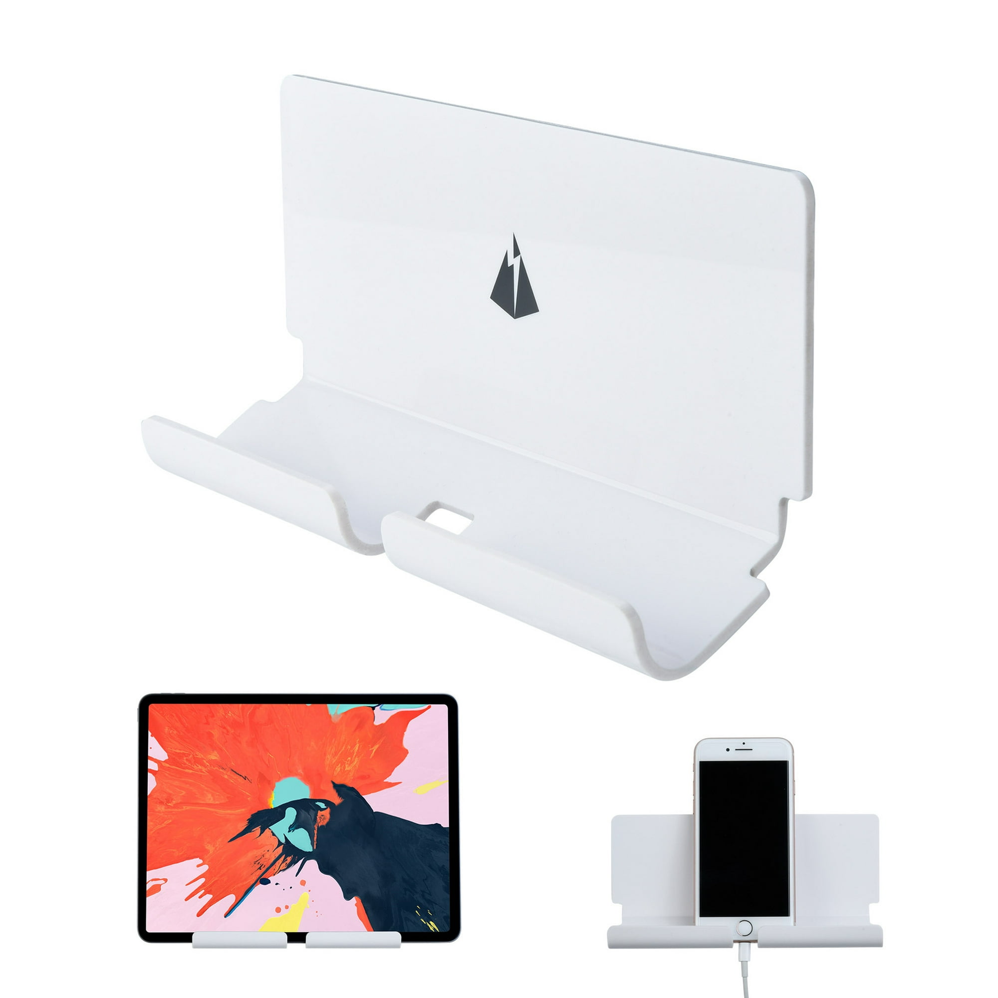 Soporte de pared adhesivo para soporte de tableta de teléfono para tabletas, teléfonos inteligentes ereader soporte de estante de montaje en pared (Blanco) jamw sencillez