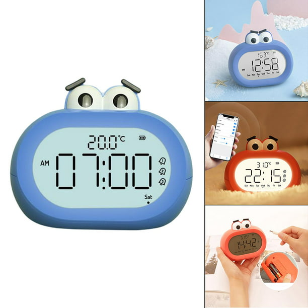 Reloj despertador de dibujos animados para el hogar, colorido cambio de  color, cuadrado, despertador, luz nocturna, mini adorno de escritorio,  talla