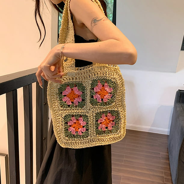 Bolso de mujer tejido a Crochet o Ganchillo con un diseño fácil y