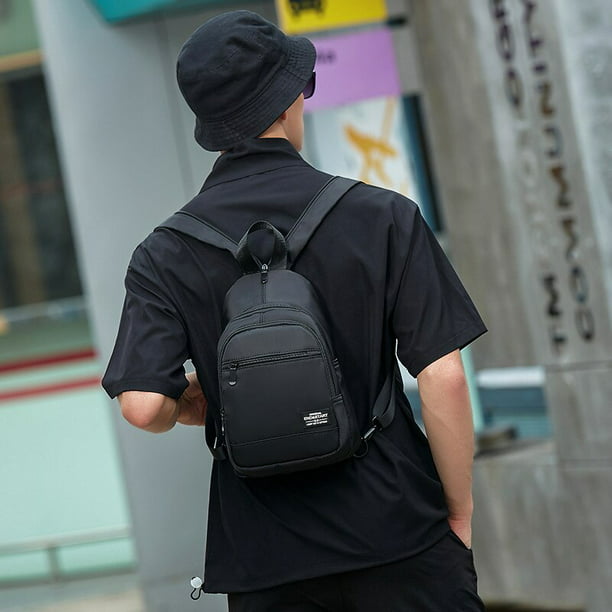 Mini mochila informal para hombre, bolso de pecho ligero multifunción, Mochila  pequeña de viaje para exteriores, bolso de hombro para el pecho Fivean  unisex