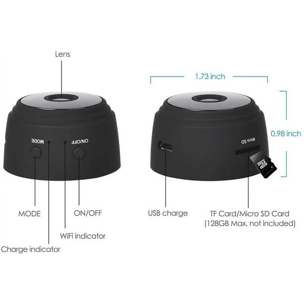 Mini-camara espia seguridad oculta wifi HD 1080P Recharge Detector  movimiento