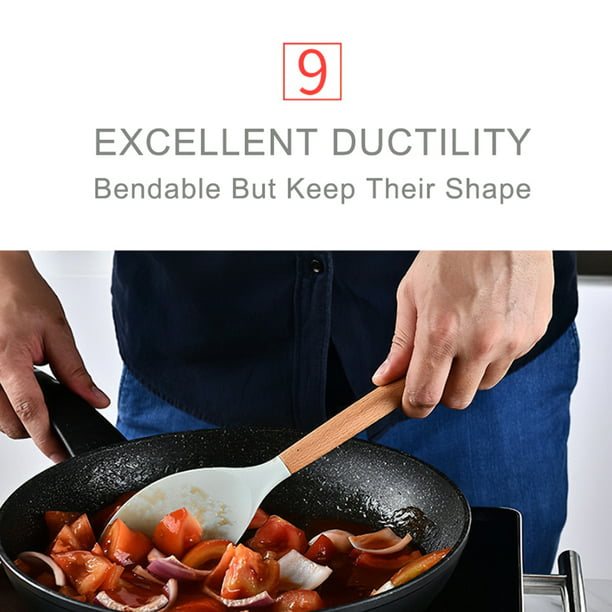 Juego de utensilios de cocina – 11 utensilios de cocina – Utensilios de  cocina de silicona coloridos – Utensilios de cocina antiadherentes con