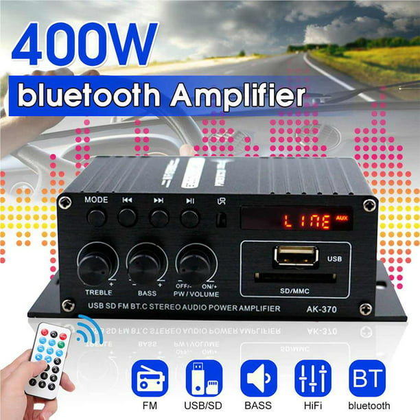 Amplificador de audio para coche, 5800 W 12 V Amplificador de coche de alta  potencia Hi Fi portátil audio estéreo subwoofer de sonido