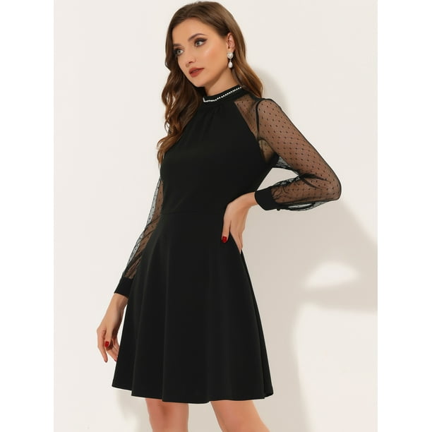 Vestidos de mujer de talla grande para mujer, sin mangas, con panel de  malla de encaje, vestido de fiesta, vestido de cóctel