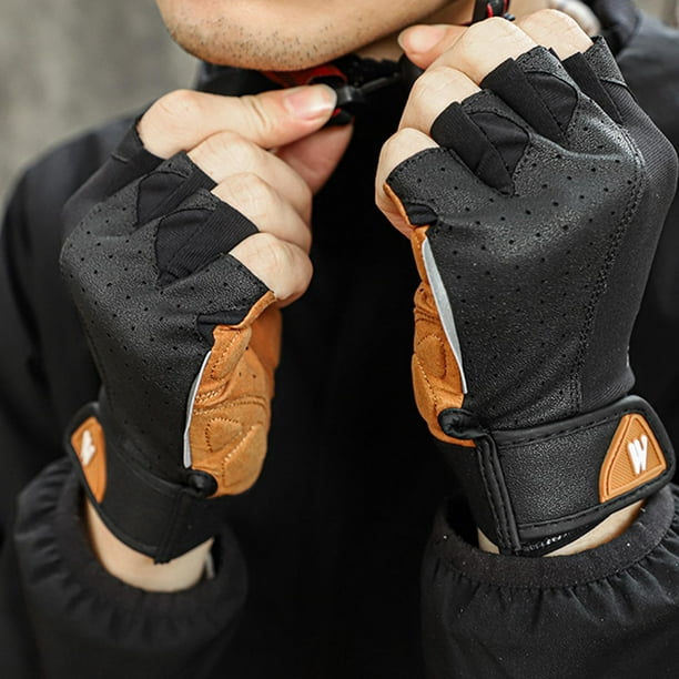 Guantes sin dedos, guantes de conducción, guantes de cuero, guantes de  ciclismo, 1 par de guantes de medio dedo para hombres y mujeres, guantes  para