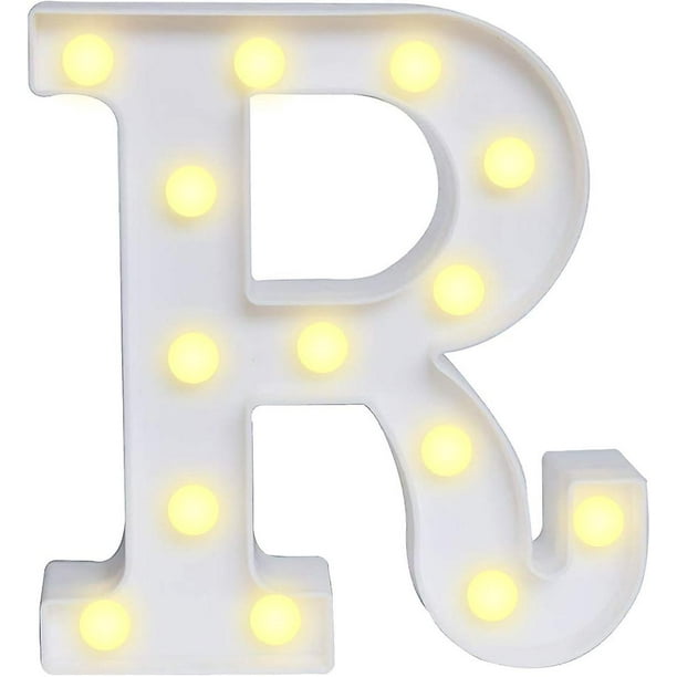 Letras LED iluminadas luz blanca cálida altura 22cm con pilas 2*AA
