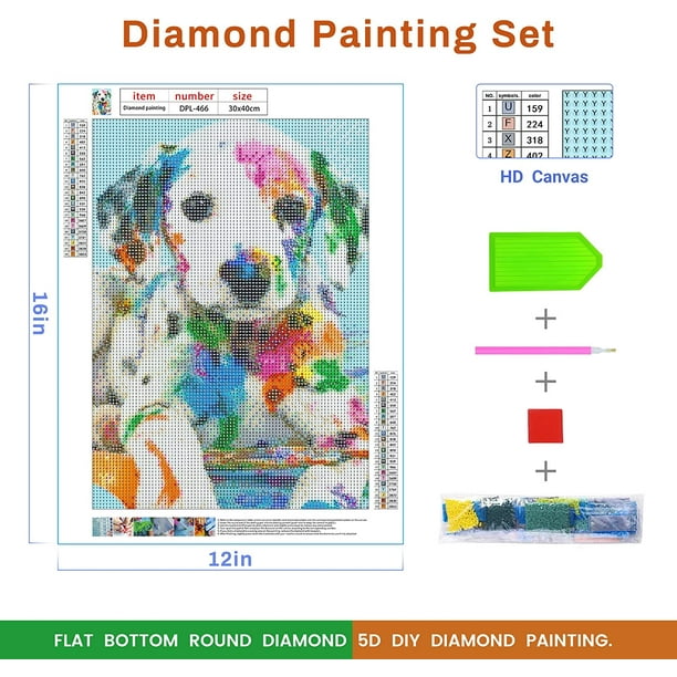 Kits de pintura de diamantes para adultos, kits de arte de diamantes para  principiantes, pintura de diamantes para perros, kit de pintura de diamantes  para decoración de pared de padres e hijos