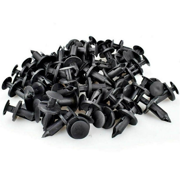Comprar 100 piezas de plástico negro 8 mm remaches de coche panel clip  tornillo sujetador