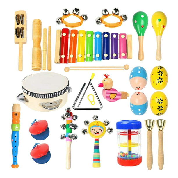 Juego De Instrumentos De Percusión Musical, 22 Piezas, Instrumentos  Educativos Para Bebés Yuyangstore Instrumentos de ritmo para niños pequeños