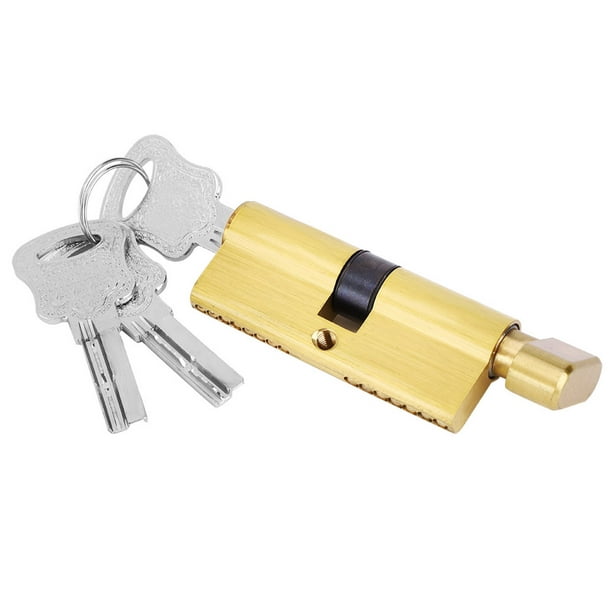 Cilindro de cerradura de puerta de cobre, 3 llaves, seguridad para el  hogar, antirrobo, cilindro de cerradura de entrada para dormitorio interior  VoborMX herramienta