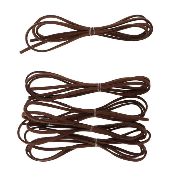 Cuerdas de Cordón de material cuero de 3 Mm X 1 La Fabricación de de -  marrón Yinane cuerda de gamuza para hacer joyas