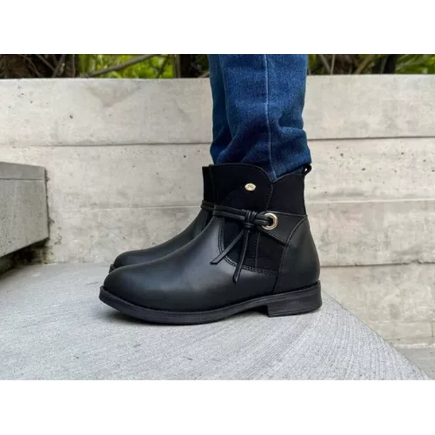 Botas Ni a Piel sintetico Botines Zapatos Negro Coqueta Walmart