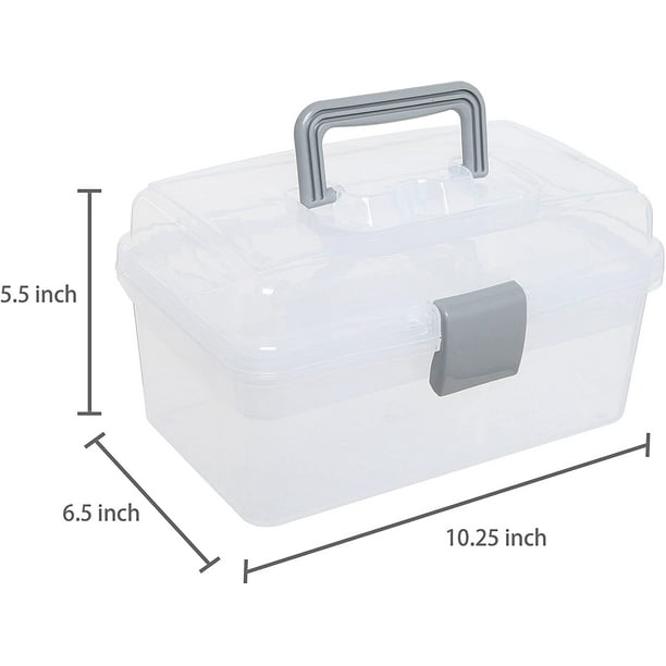 Caja de herramientas portátil caja de herramientas de plástico  con asa, tapa de bloqueo, caja vacía/inserto de esponja de perla,  organizador y estuche de almacenamiento, 11.024 x 9.449 x 5.118 in 