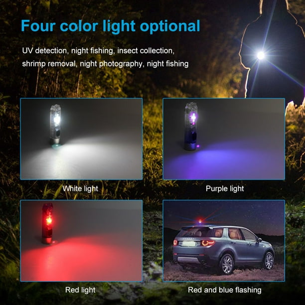 XPG2 Mini linterna LED Llavero UV 395nm 400lm Luz de bolsillo (Blanco  claro) Likrtyny Deportes al aire libre Salida diaria Juego de fiesta