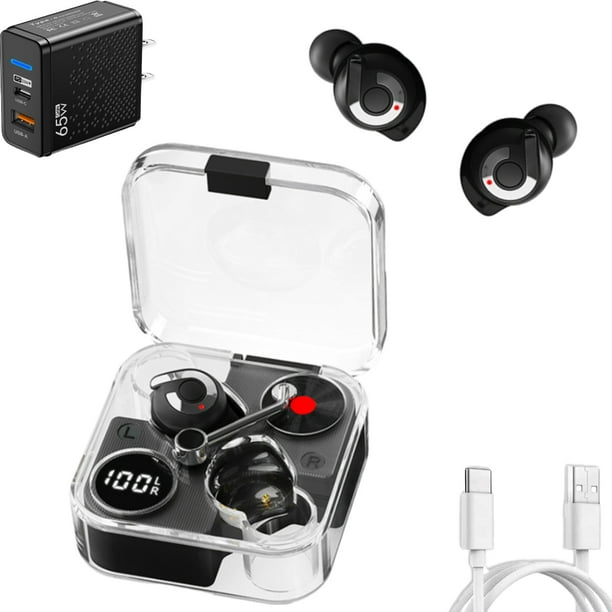 Audífonos Inalámbricos Bluetooth 5.3 de Transparente, Auriculares
