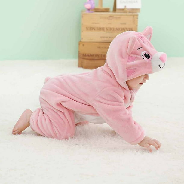 Pijama Vaquita Térmica Para Bebe Niña 0 - 3 MESES rosado