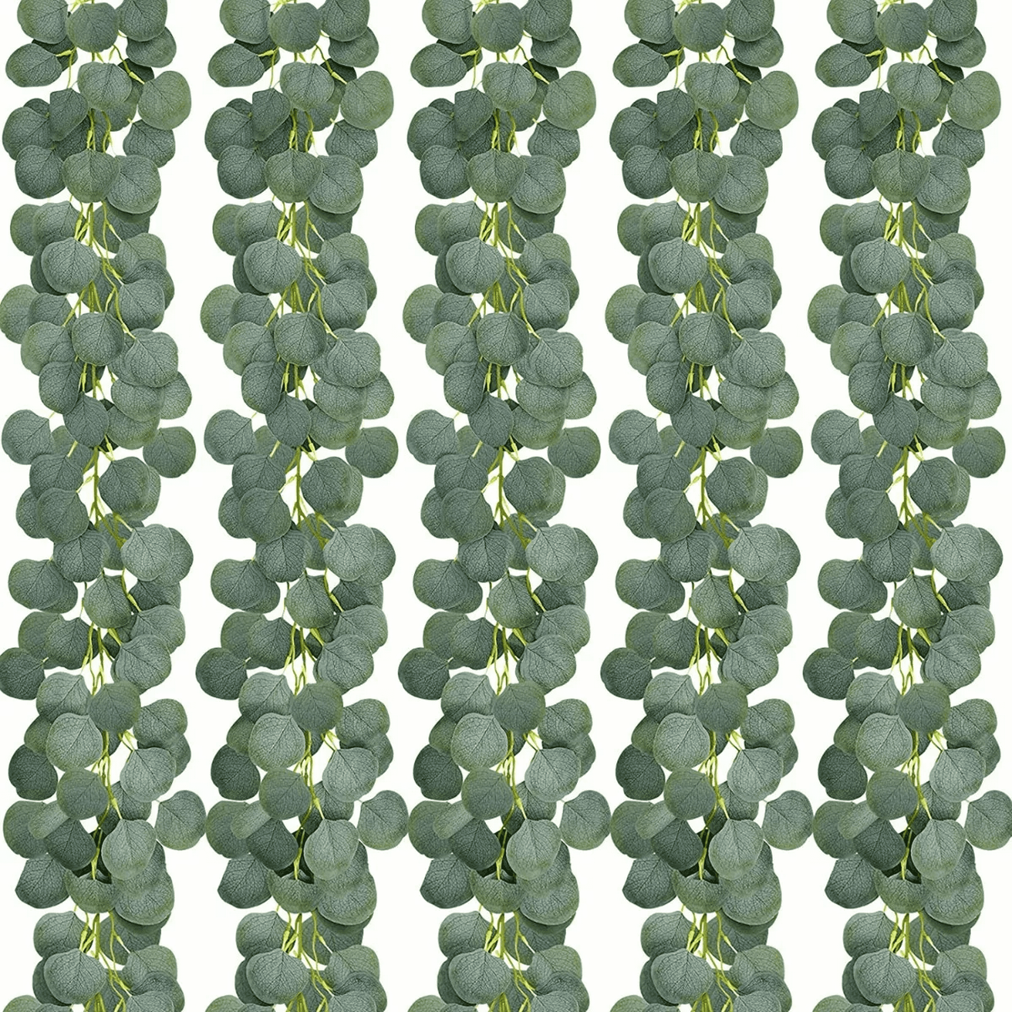 Guirnalda de eucalipto artificial follaje con hojas de seda verde
