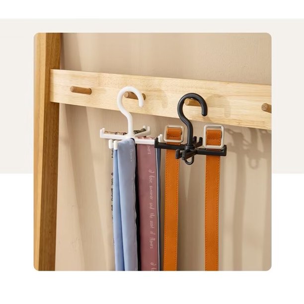 Percha de cinturón para armario Max 42 cinturones, accesorios de armario de  madera resistente con 14 ganchos, organizador de cinturón para
