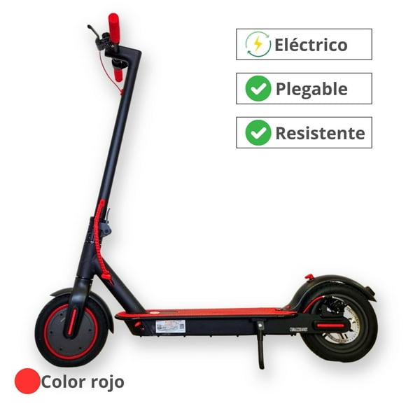 scooter eléctrico plegable con luz delantera velocidad máxima 25 km7h pantalla digital integrada batería extraible patín eléctrico para adultos color rojo dosyu x9