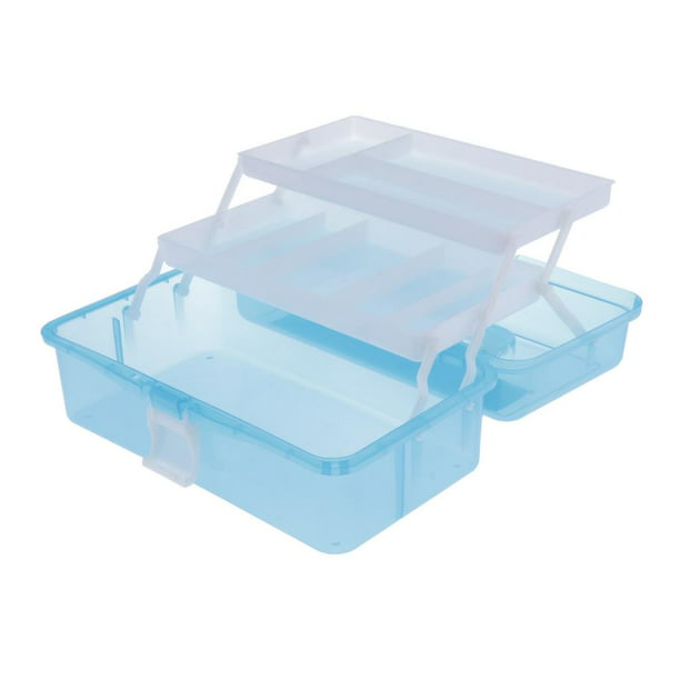 Organizador de plástico con 3 cajones, caja de almacenamiento de gabinete  de oficina, organizador de almacenamiento de cajones azules, 5.3 x 6.8 x 9