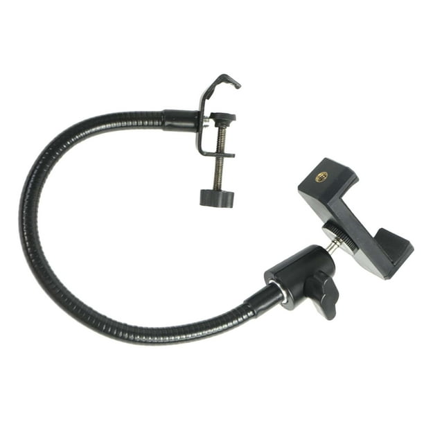 Soporte de micrófono de escritorio de 13 pulgadas flexible con cuello de  cisne para micrófono, soporte universal para micrófono/teléfono con