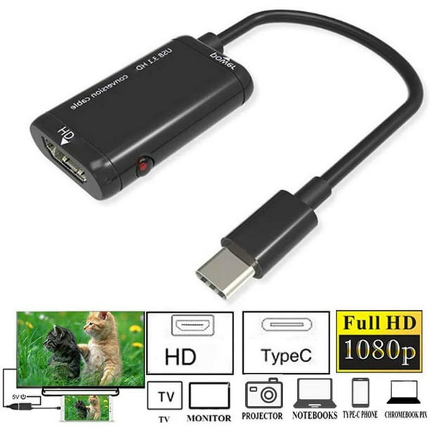 Cable Adaptador de 1080P HD, USB 3.1 Tipo C a HDMI, Compatible