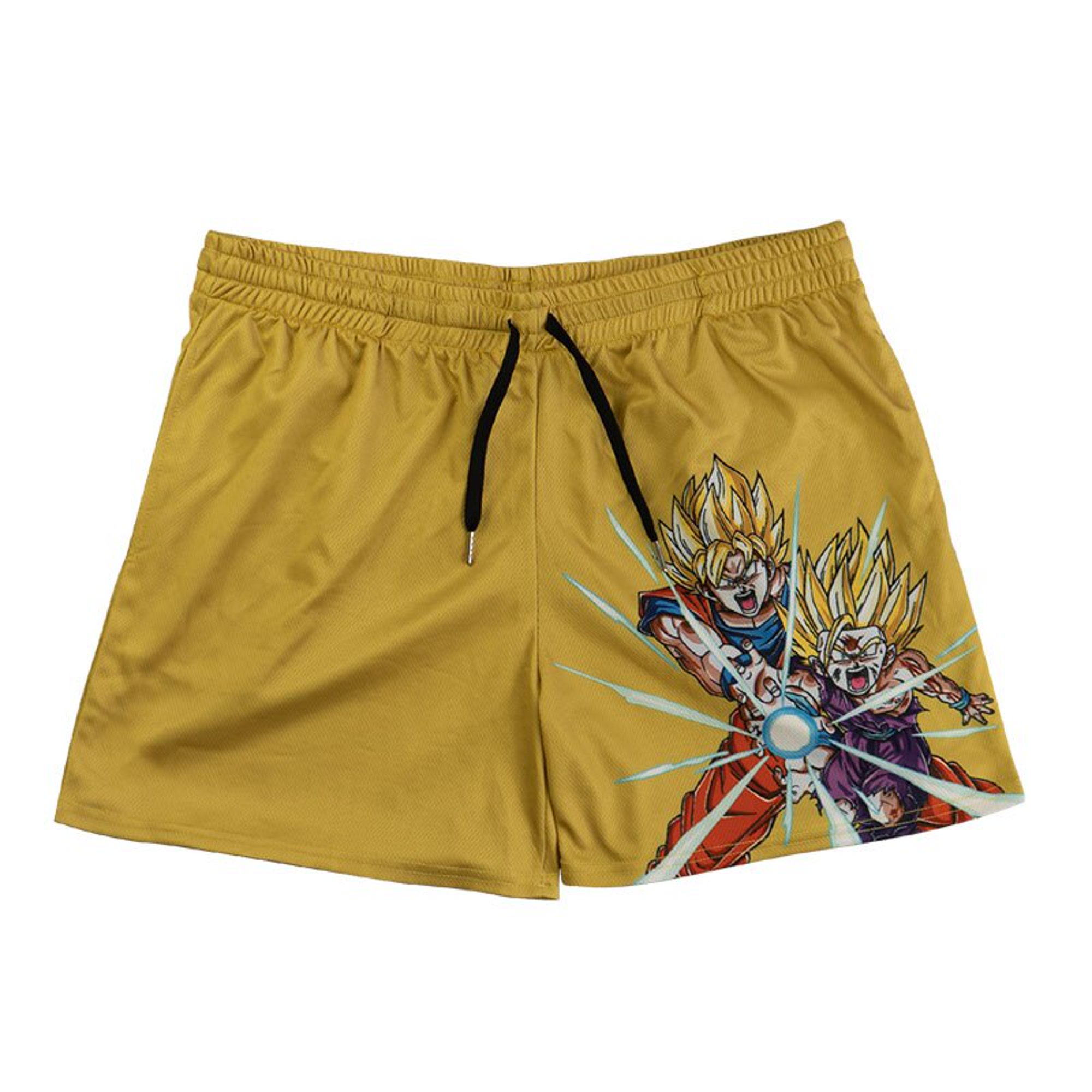 Pantalones cortos de malla de Anime para hombre, Shorts deportivos