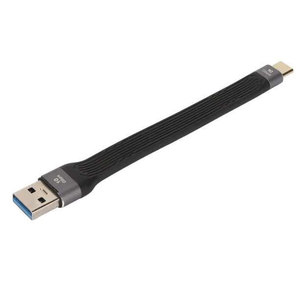 Cable USB macho a tipo C macho Cable de cargador adaptador USB3.0 Gen2 de  alta velocidad de 10Gbps Cable corto USB tipo C a USB A