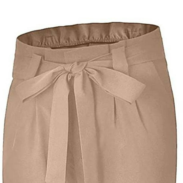 Pantalones lápiz de cintura alta informales de primavera para mujer,  pajarita con cinturón elástico y bolsillos METRO Hugo Pantalones casuales  de cintura alta