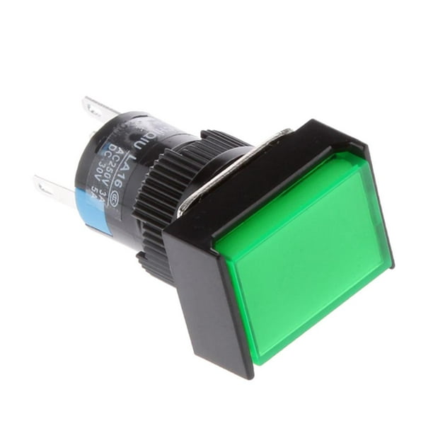 IIVVERR 0.630 in 12V verde LED ojo pulsador momentáneo interruptor para  barcos DIY (interruptor momentáneo del botón del ojo llevado verde de 52.5  ft