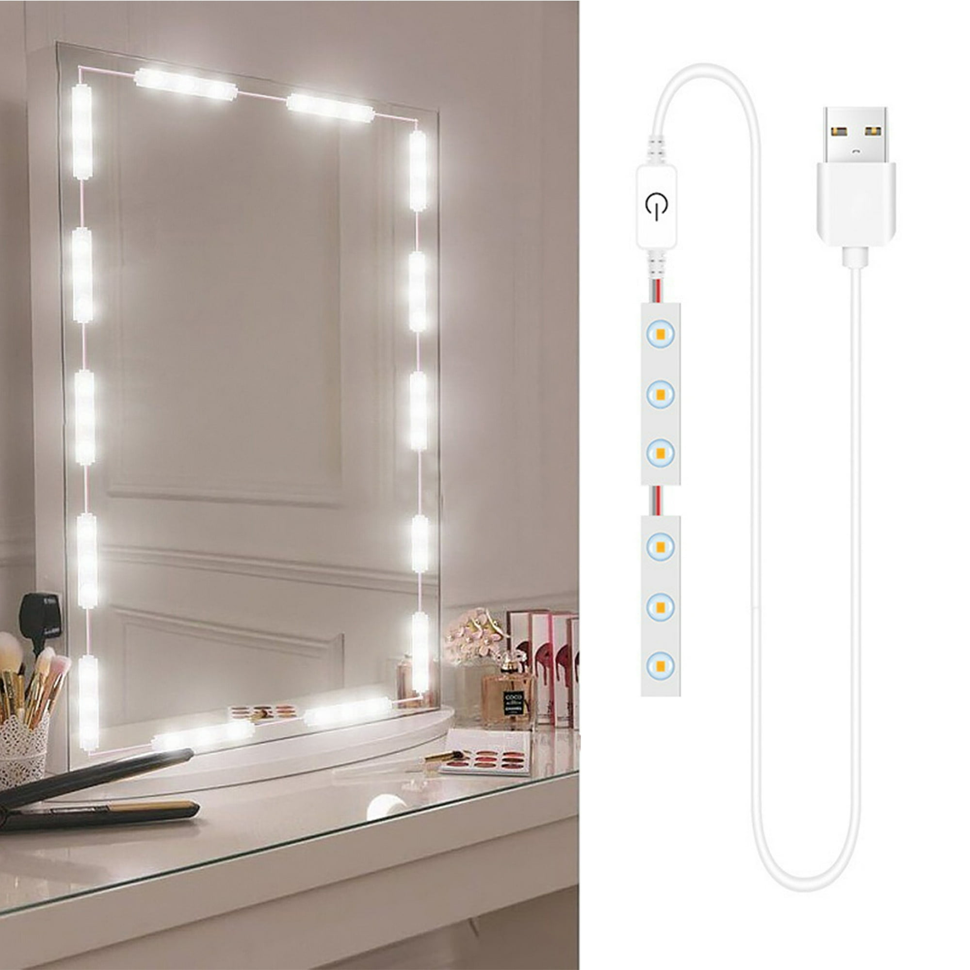 Espejo de tocador con luces, espejo de maquillaje LED de 12 x 16 pulga -  VIRTUAL MUEBLES