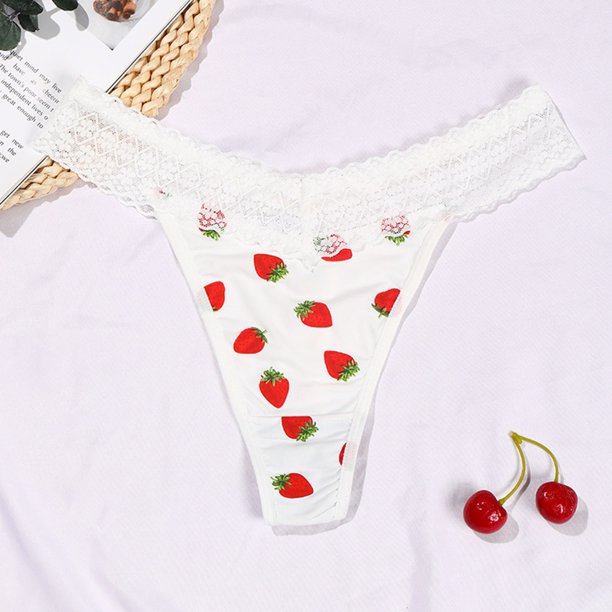 Gibobby Calzones de encaje para mujer Tanga de ropa interior de bikini con  estampado de encaje a través de la cintura para mujer(Blanco,CH)