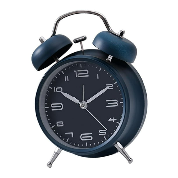  Bomeaxml Reloj despertador retro dorado mecánico reloj  despertador de cuerda manual vintage reloj de mesa de repetición de metal  reloj despertador doble reloj despertador despertador (color plata) : Hogar  y Cocina